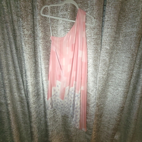 Maeve One Shoulder Dress in Pink and Gray - Picture 7 of 7